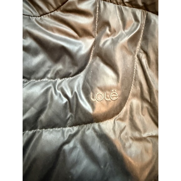 Lole Women's Dark Grey Down Puffer Jacket Hooded Size Medium Full Zip Winter - Picture 7 of 16